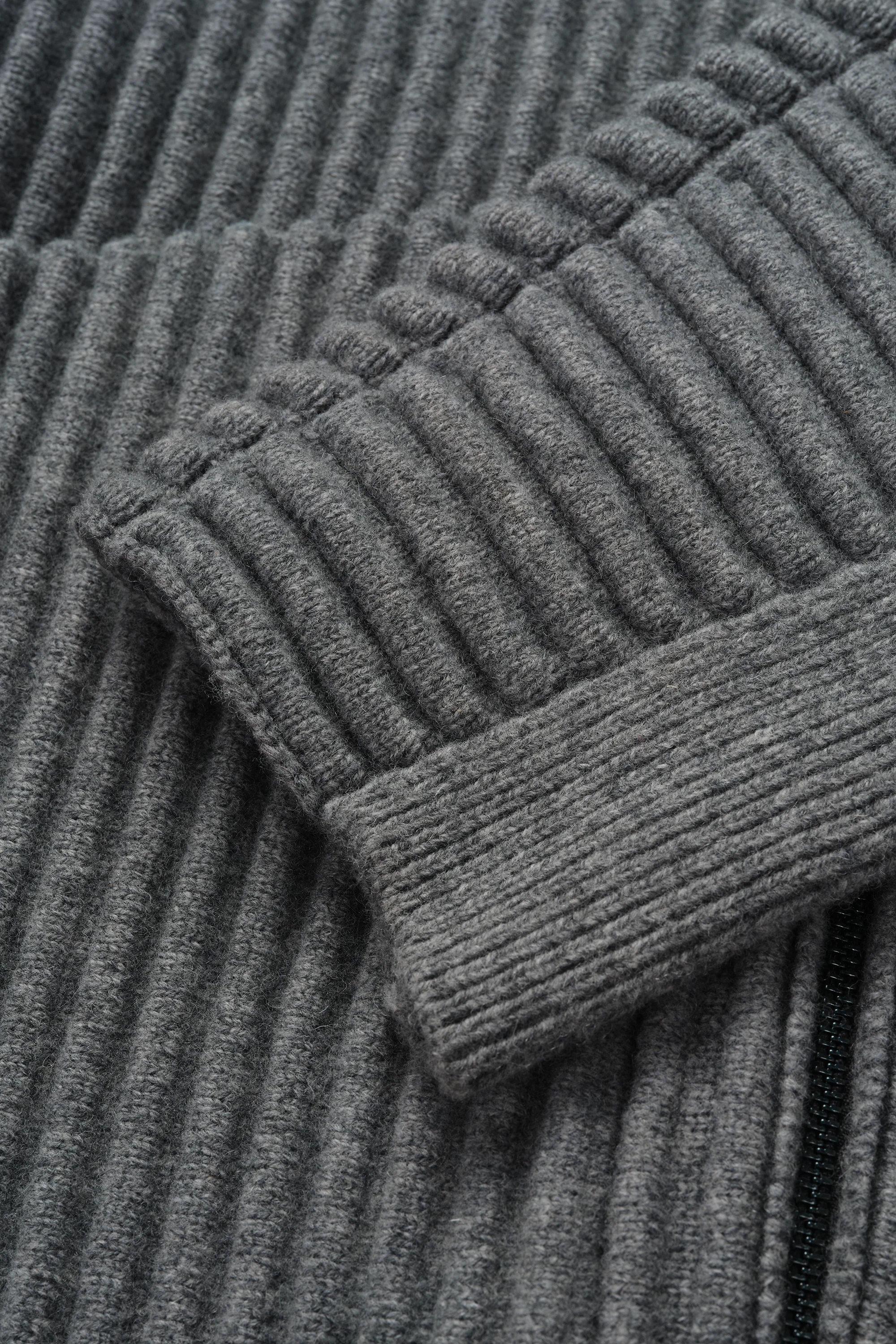 Globe Rib Knit Cardigan in Rhino - Image 12