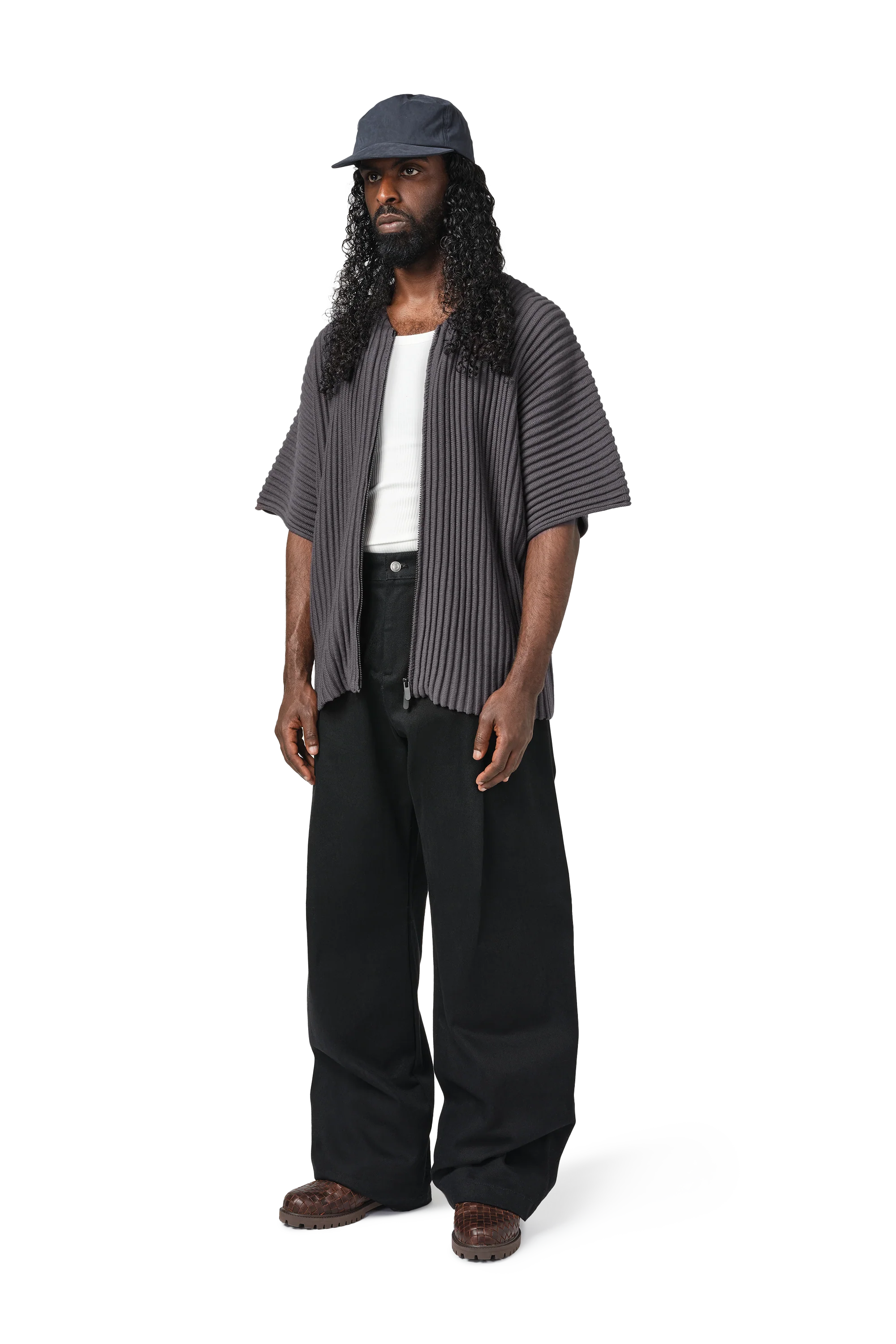 Ribbed Kimono Top in Cave - Image 3