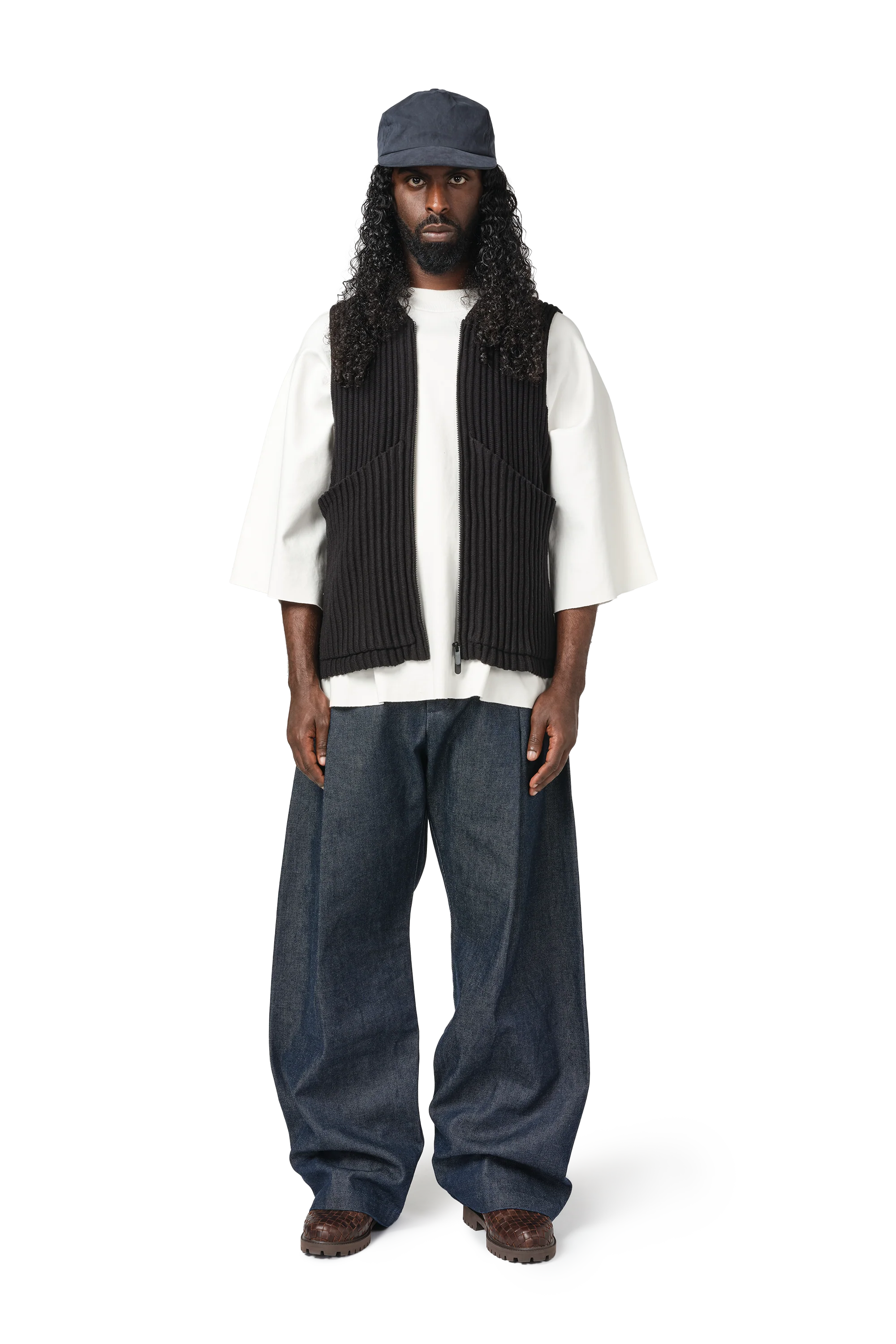 Ribbed Utility Vest in Night - Image 3