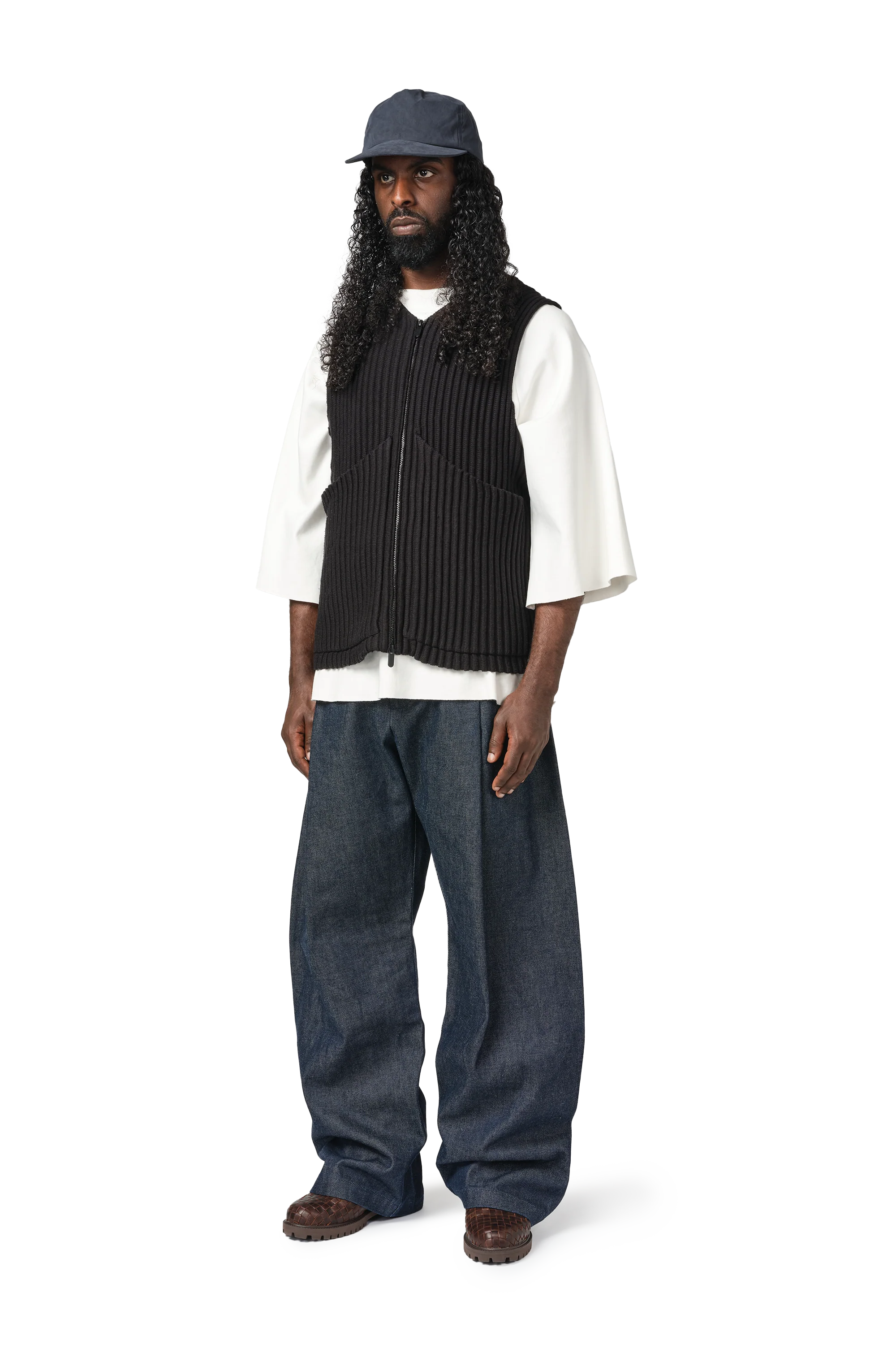 Ribbed Utility Vest in Night - Image 4