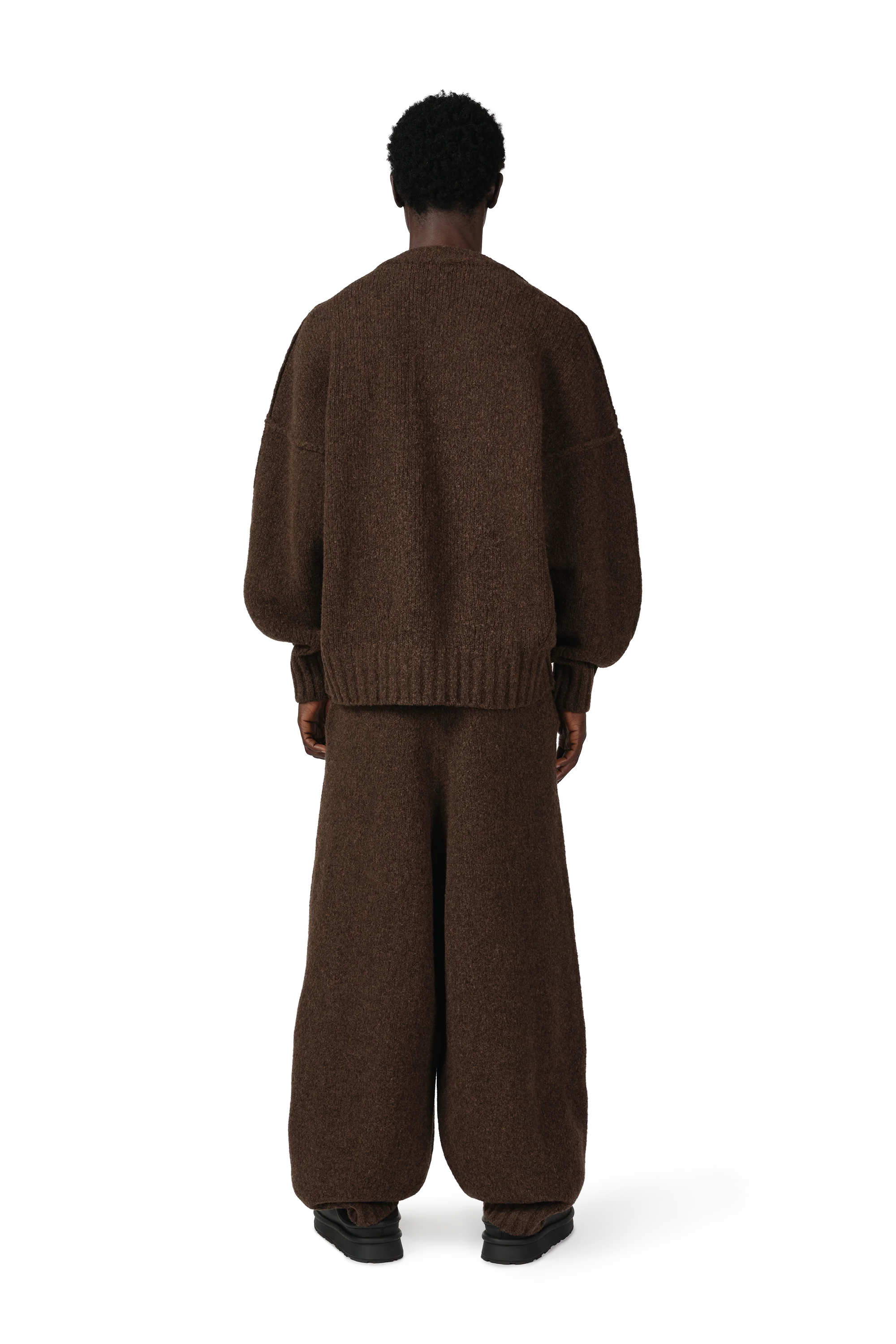 Wool Knit Crewneck in Chestnut Grain - Image 6
